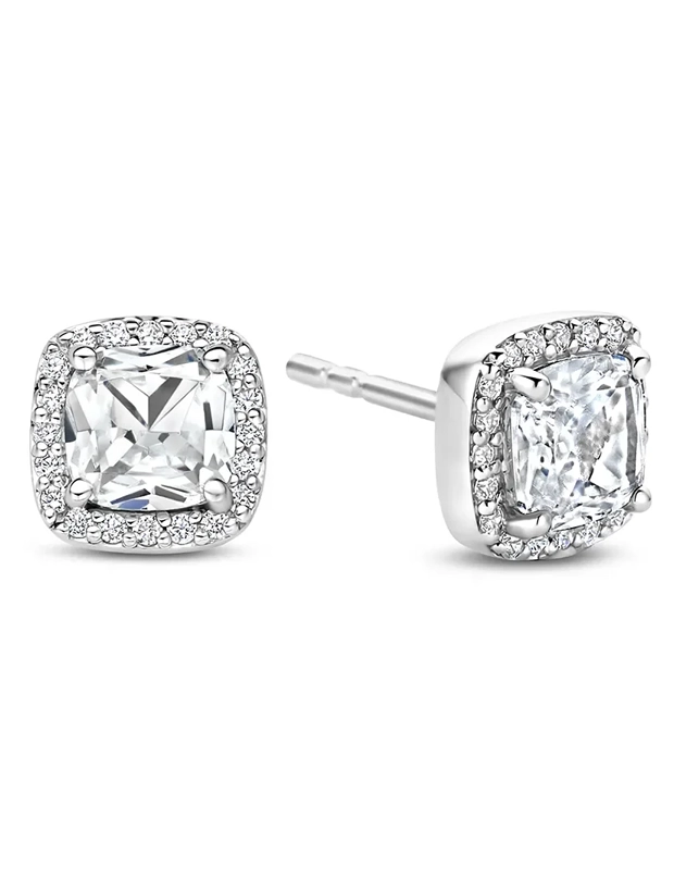 Ti Sento Classic Square Zirconia Earstuds - Silver 78029ZI, handla denna klocka online eller i butik hos klockmaster