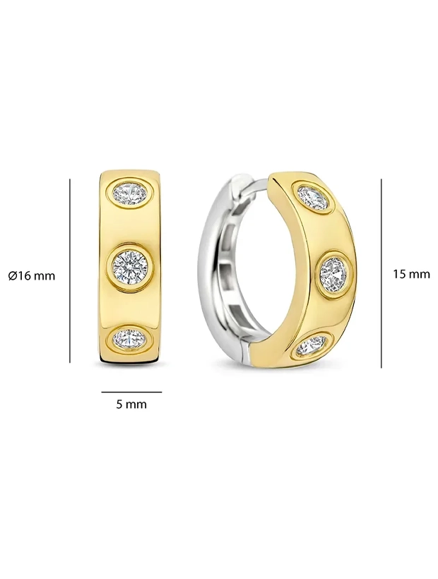 Ti Sento Classic Zirconia Hoops Örhängen - Guld/Silver 78046ZY, klocka som du kan handla till bra pris hos oss på Klockmaster.
