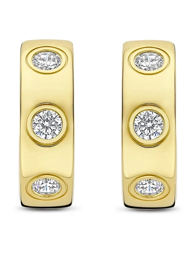 Ti Sento Classic Zirconia Hoops Örhängen - Guld/Silver 78046ZY, klocka som du kan handla till bra pris hos oss på Klockmaster.