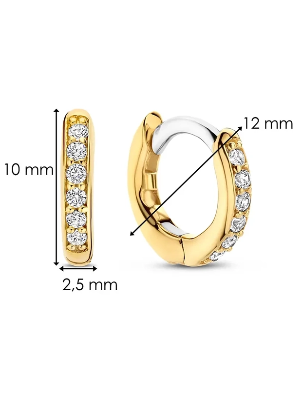 Ti Sento Tennis Huggies Örhängen 12mm - Guld 7811ZY, klocka som du kan handla till bra pris hos oss på Klockmaster.