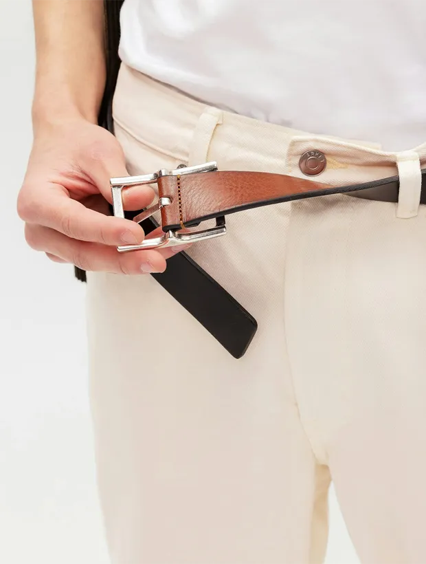 Saddler Francisco Vändbart Läderbälte 85cm - Brun/Svart 788860101085, klocka som du kan handla till bra pris hos oss på Klockmaster.