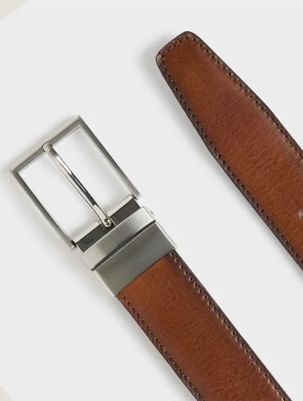 Saddler Valter Vändbart Läderbälte 90cm - Svart/Brun 789360101090, klocka som du kan handla till bra pris hos oss på Klockmaster.