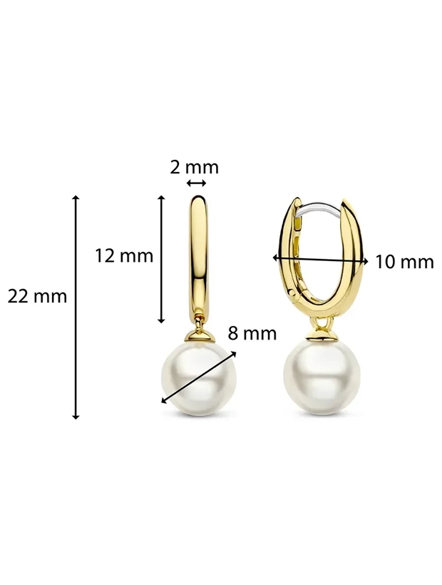 Ti Sento Pearl Hoops Örhängen - Guld 7939YP, klocka som du kan handla till bra pris hos oss på Klockmaster.