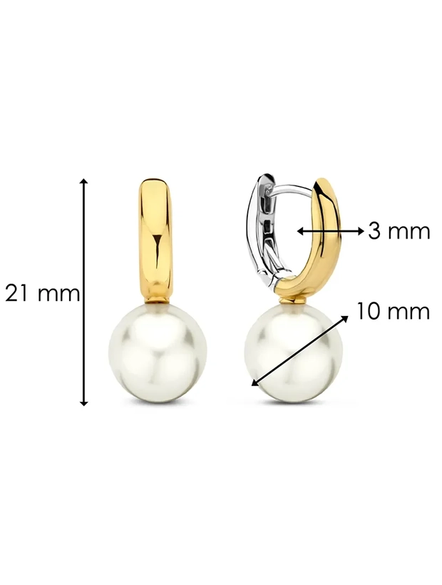 Ti Sento Pearl Hoops Örhängen - Guld 7986YP, klocka som du kan handla till bra pris hos oss på Klockmaster.