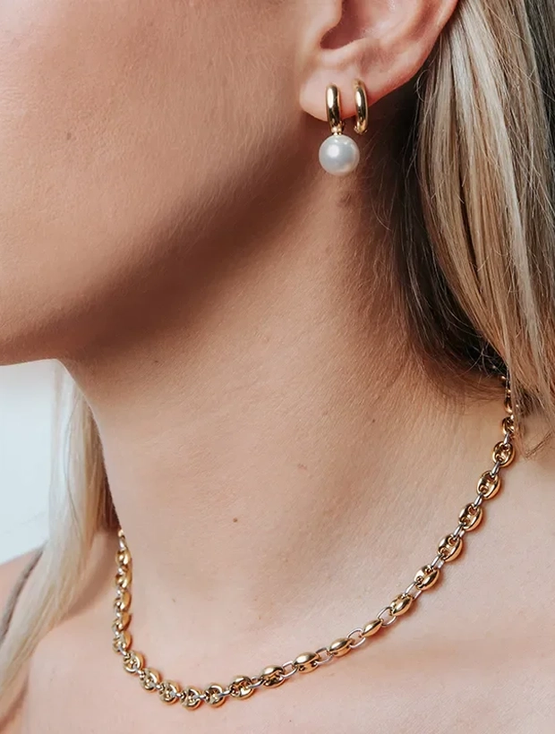 Ti Sento Pearl Hoops Örhängen - Guld 7986YP, klocka som du kan handla till bra pris hos oss på Klockmaster.
