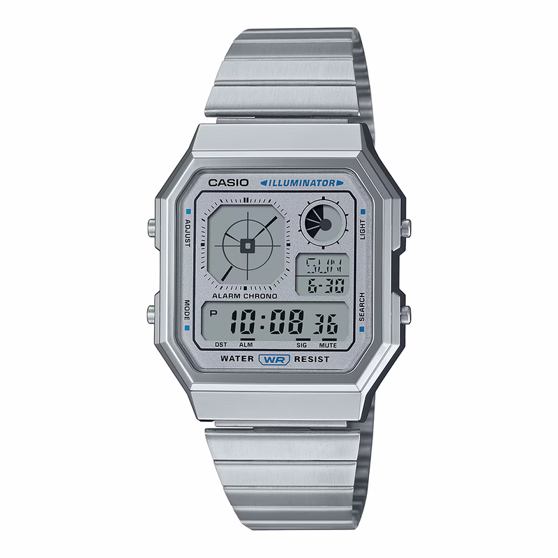 CASIO Vintage Retro-futuristic 34mm A130WE-7AEF, handla denna klocka online eller i butik hos klockmaster