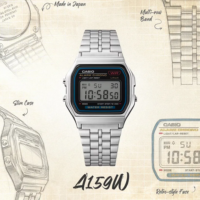 CASIO Vintage 33mm A159WE-1EF, klocka som du kan handla till bra pris hos oss på Klockmaster.