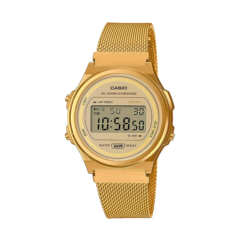 CASIO Vintage Round 37.5mm A171WEMG-9AEF, handla denna klocka online eller i butik hos klockmaster