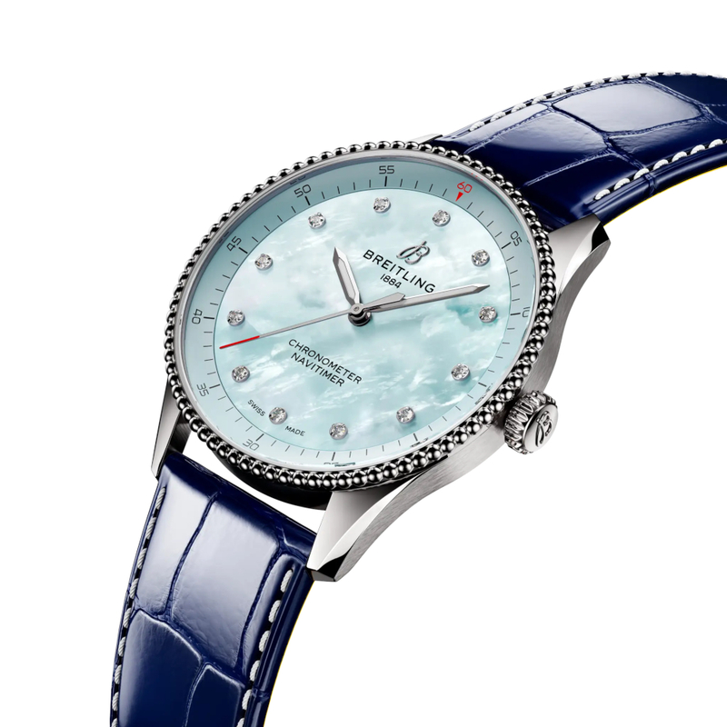 BREITLING NAVITIMER 32 Blue m , klocka som du kan handla till bra pris hos oss på Klockmaster.