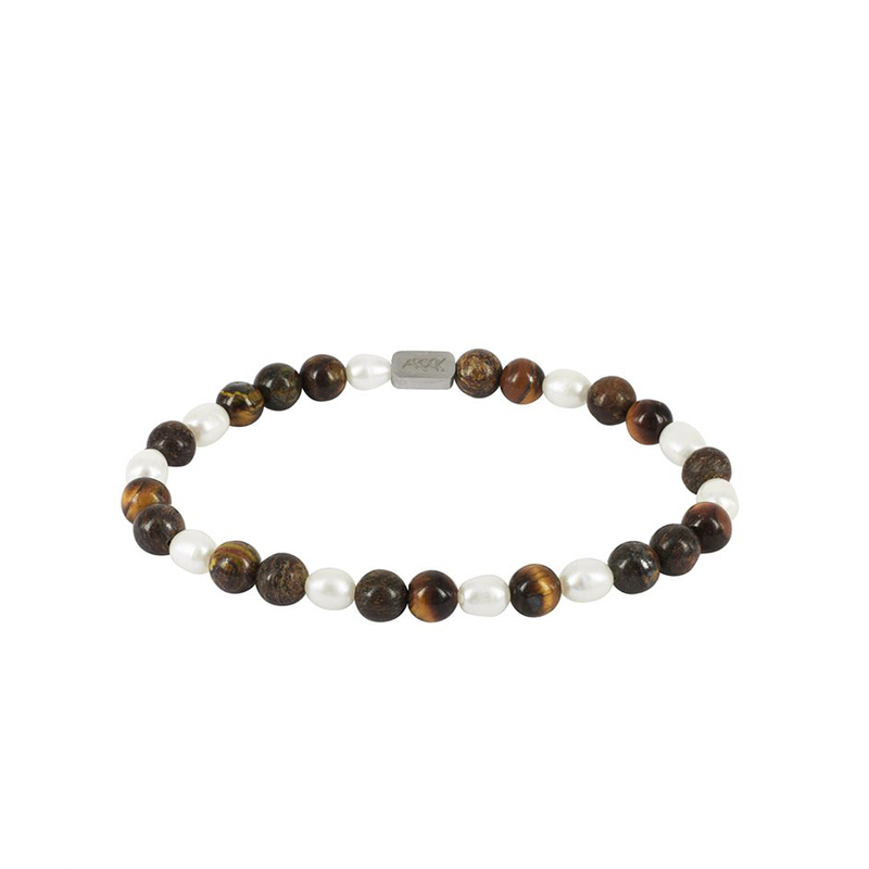 AROCK Armband Mateo - Brun/vit AA366776, handla denna klocka online eller i butik hos klockmaster
