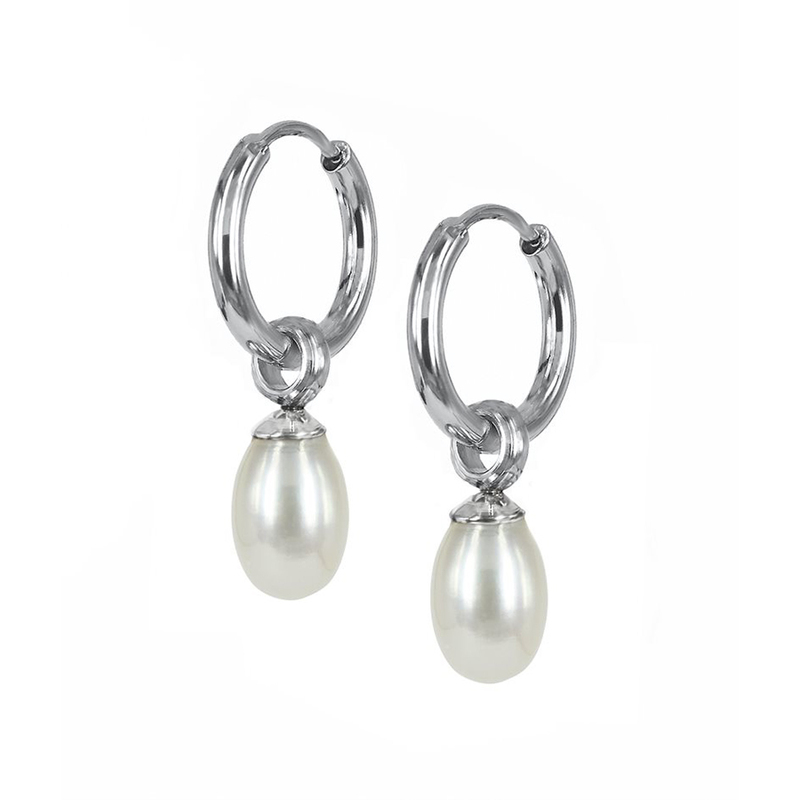 Astrid och Agnes Örhängen Palma - Silver och vit AA400098, handla denna klocka online eller i butik hos klockmaster