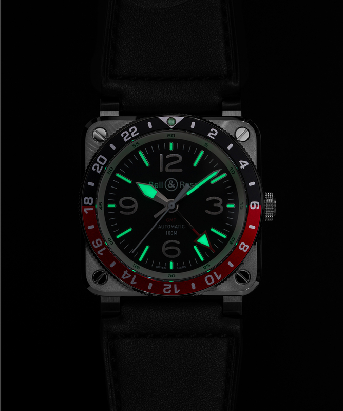 BELL & ROSS BR0393 GMT BLACK STEEL, klocka som du kan handla till bra pris hos oss på Klockmaster.