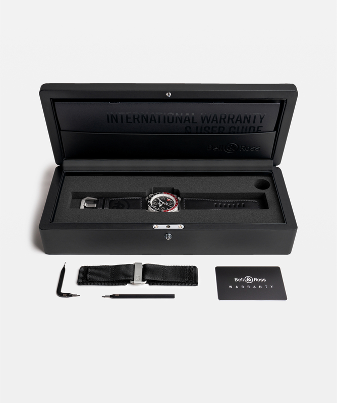 BELL & ROSS BR0393 GMT BLACK STEEL, klocka som du kan handla till bra pris hos oss på Klockmaster.