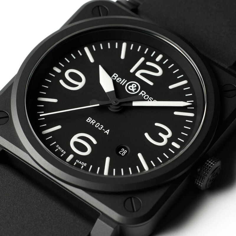 BELL & ROSS BR03 AUTO 41 BLACK MAT CERAMIC, klocka som du kan handla till bra pris hos oss på Klockmaster.