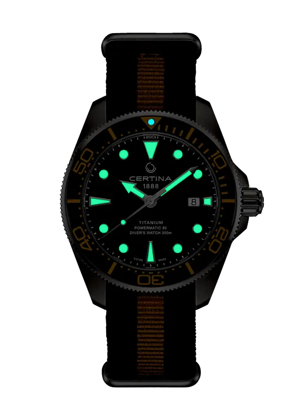 CERTINA DS Action Diver Powermatic 80 Titanium 43mm C0326074805100, klocka som du kan handla till bra pris hos oss på Klockmaster.