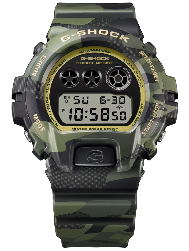 CASIO G-Shock Bold Camo, Camo and Gold 50mm DW-6900CMG-3ER, klocka som du kan handla till bra pris hos oss på Klockmaster.