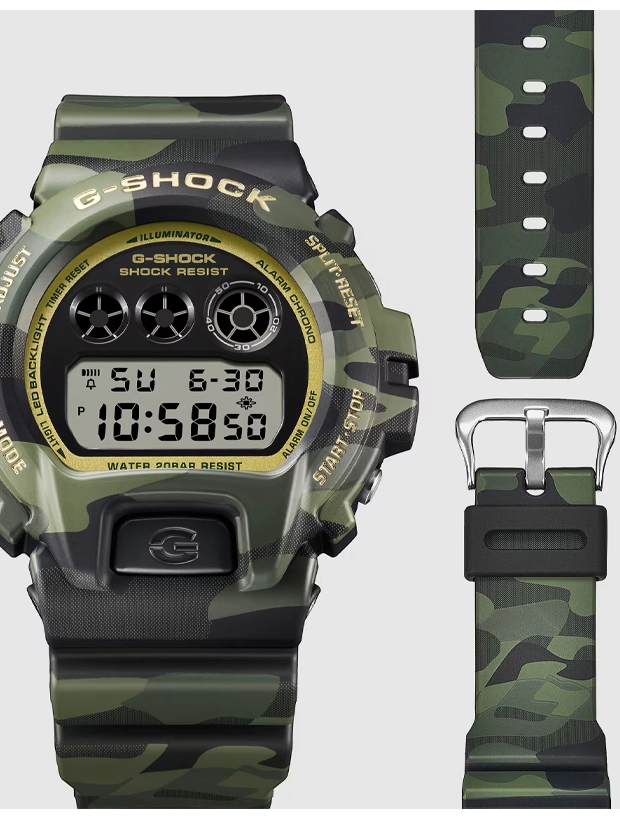 CASIO G-Shock Bold Camo, Camo and Gold 50mm DW-6900CMG-3ER, klocka som du kan handla till bra pris hos oss på Klockmaster.