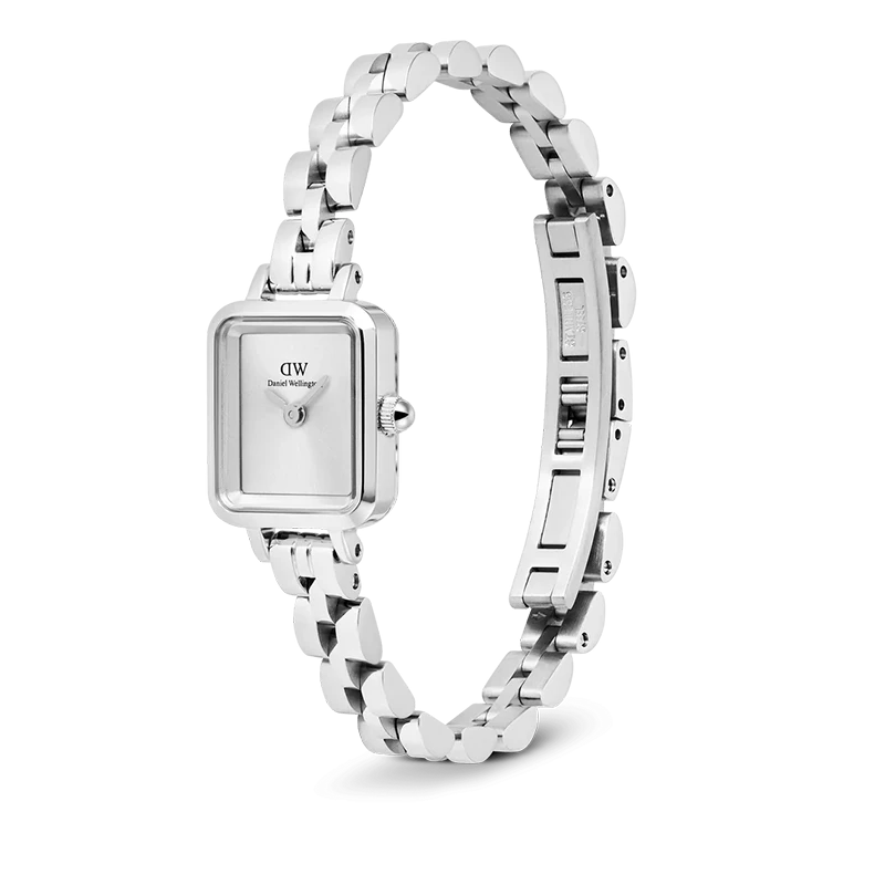 Daniel Wellington Quadro Mini Arch 3-link White Sunray Silver 15mm, klocka som du kan handla till bra pris hos oss på Klockmaster.