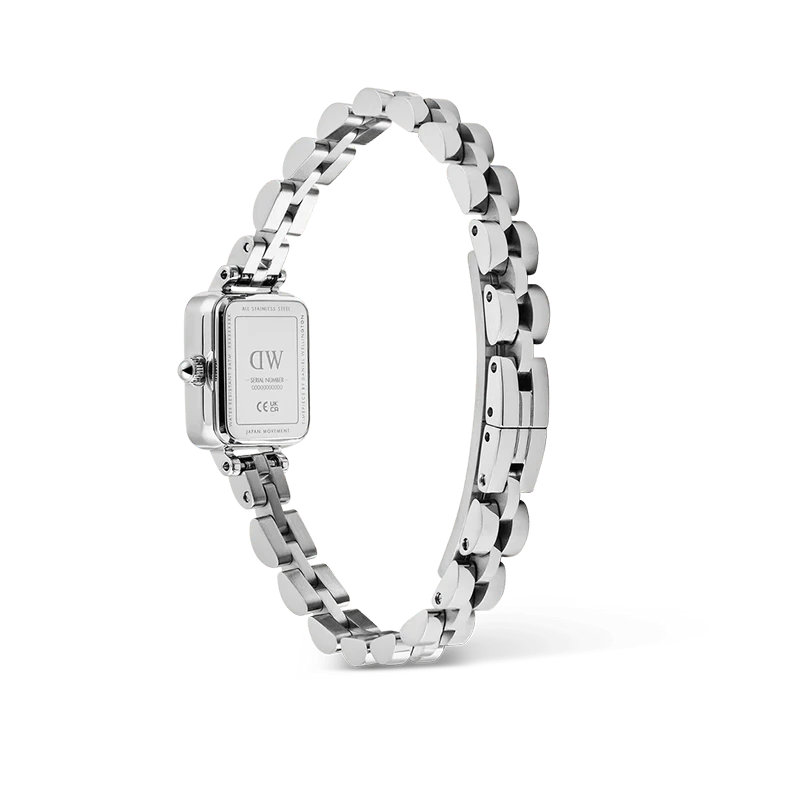 Daniel Wellington Quadro Mini Arch 3-link Onyx Sunray Silver 15mm, klocka som du kan handla till bra pris hos oss på Klockmaster.