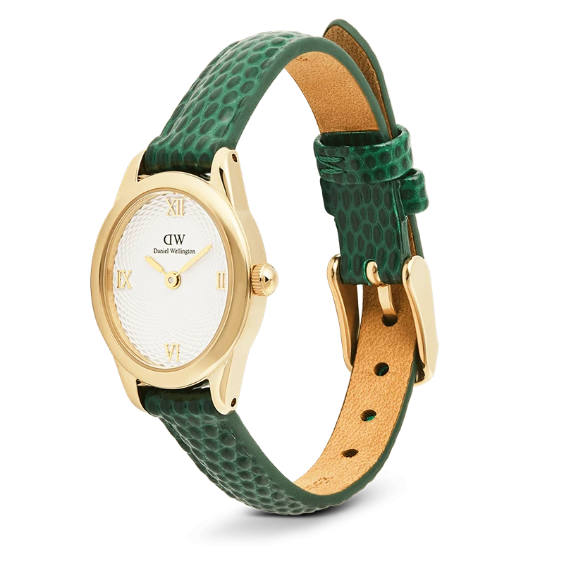 Daniel Wellington Ophelia Mini Green Lizard White Guilloché Gold 22mm, klocka som du kan handla till bra pris hos oss på Klockmaster.