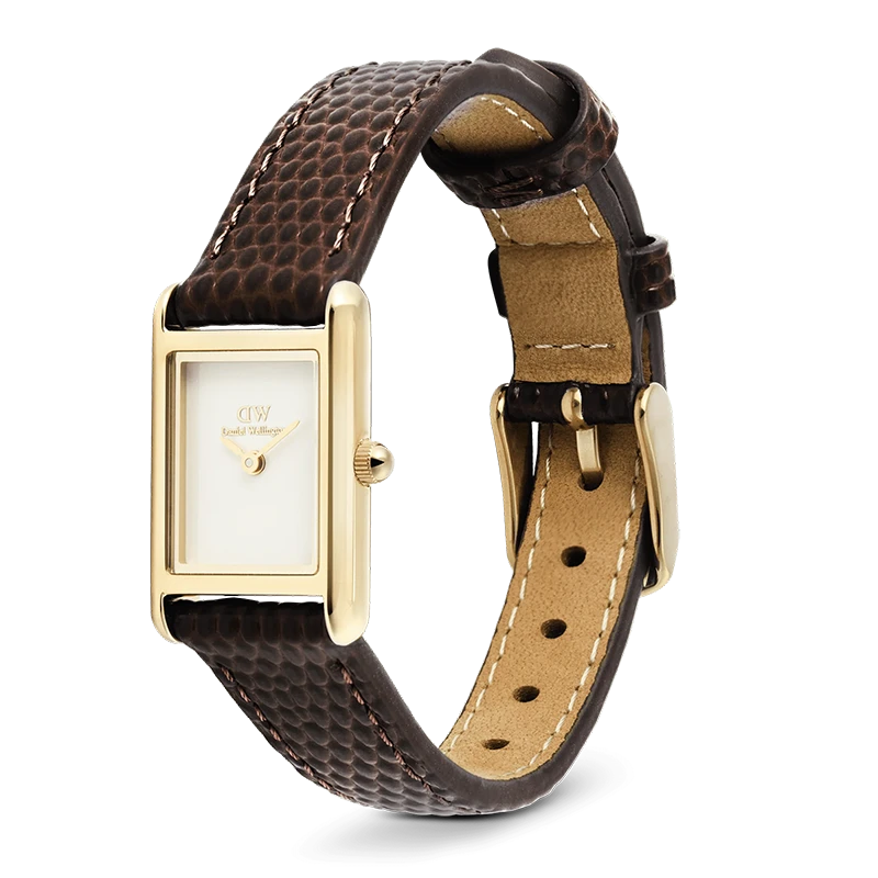 Daniel Wellington Bound Mini Dark Brown Lizard Gold 17mm, klocka som du kan handla till bra pris hos oss på Klockmaster.