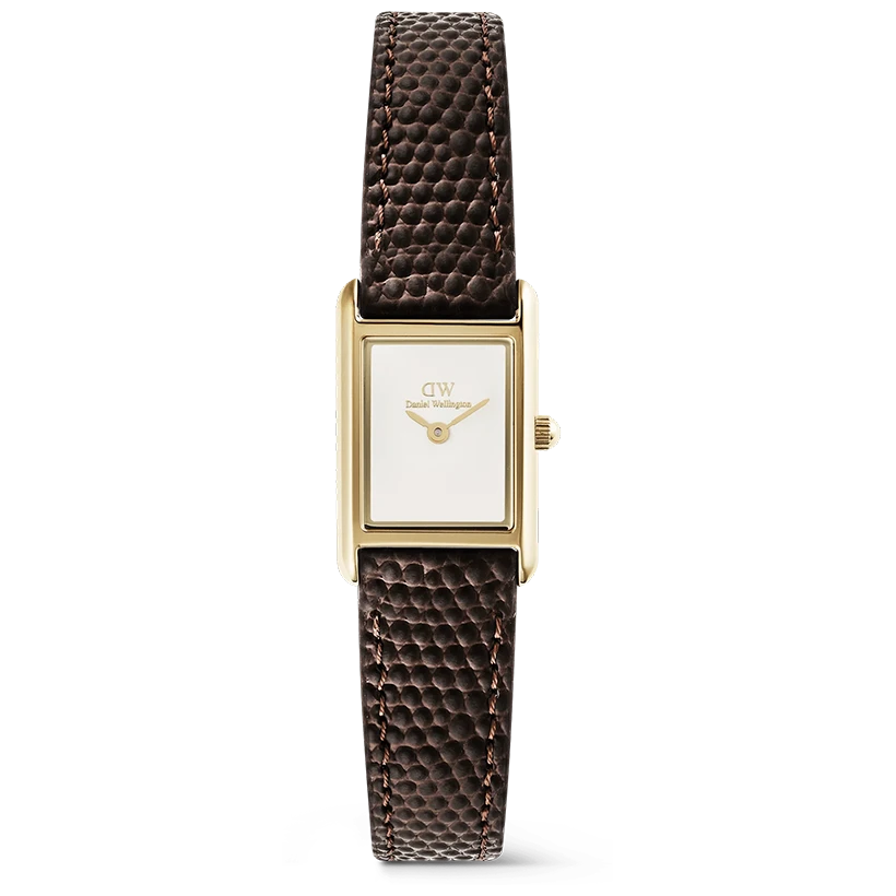 Daniel Wellington Bound Mini Dark Brown Lizard Gold 17mm, handla denna klocka online eller i butik hos klockmaster