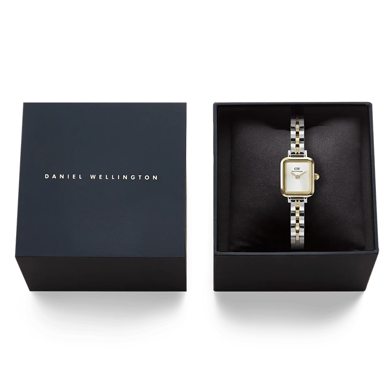 Daniel Wellington Quadro Mini Arch 3-Link Two Tone Gold 15.5mm, klocka som du kan handla till bra pris hos oss på Klockmaster.