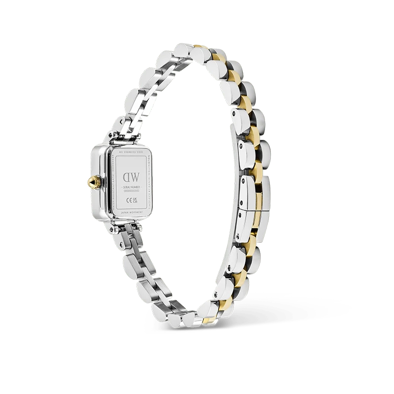 Daniel Wellington Quadro Mini Arch 3-Link Two Tone Gold 15.5mm, klocka som du kan handla till bra pris hos oss på Klockmaster.