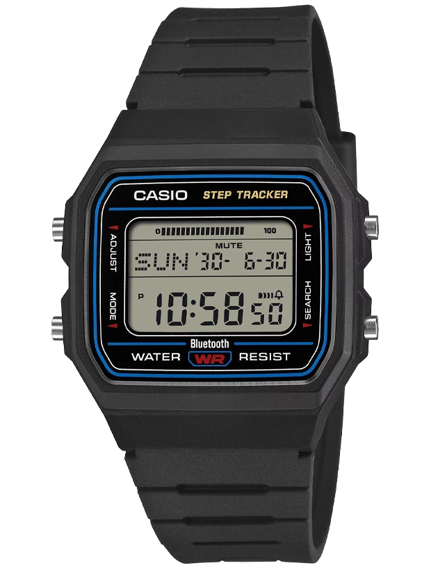 CASIO Timeless Step Tracker Bluetooth 38mm F-B100W-1AEF, handla denna klocka online eller i butik hos klockmaster