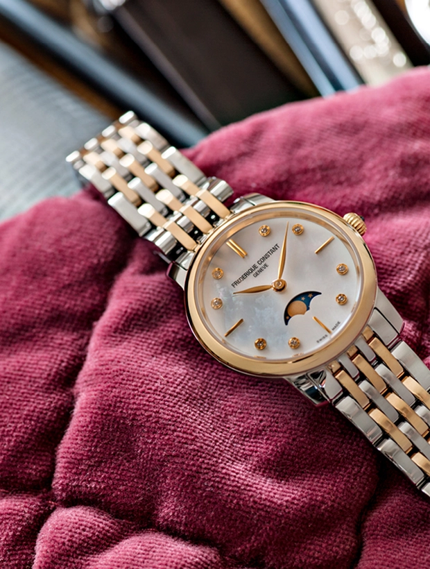 Frederique Constant Slimline Moonphase 30mm FC-206MPWD1S2B, klocka som du kan handla till bra pris hos oss på Klockmaster.