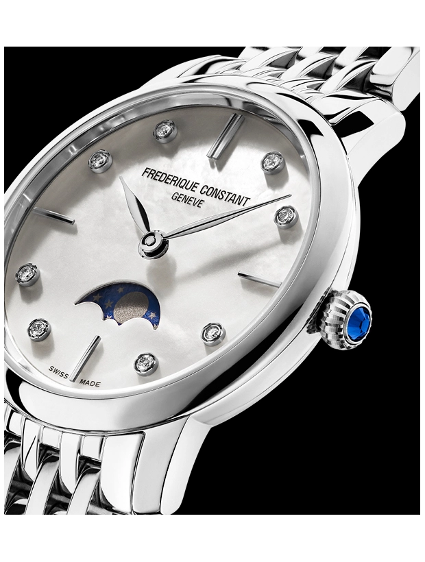 Frederique Constant Slimline Moonphase 30mm FC-206MPWD1S6B, klocka som du kan handla till bra pris hos oss på Klockmaster.