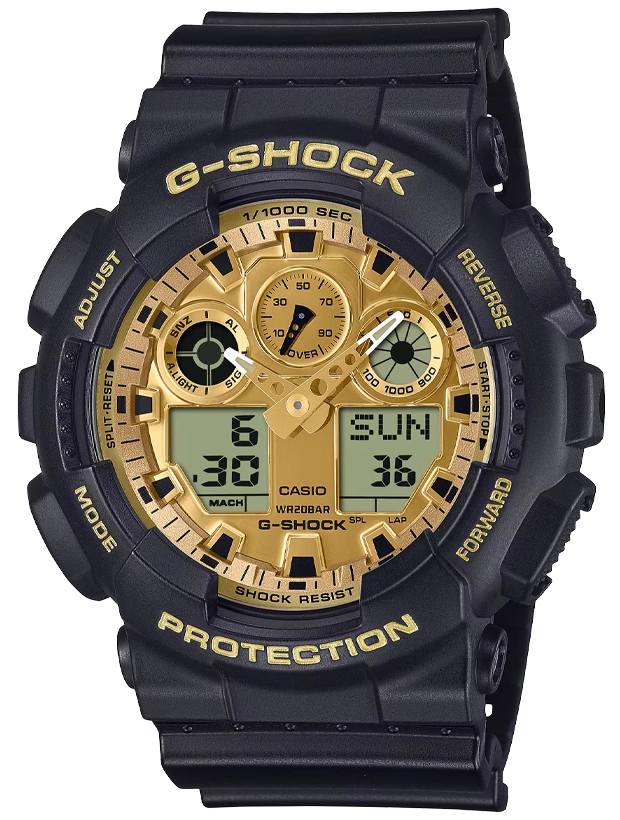 CASIO G-Shock 51mm GA-100GGB-1A9ER, handla denna klocka online eller i butik hos klockmaster