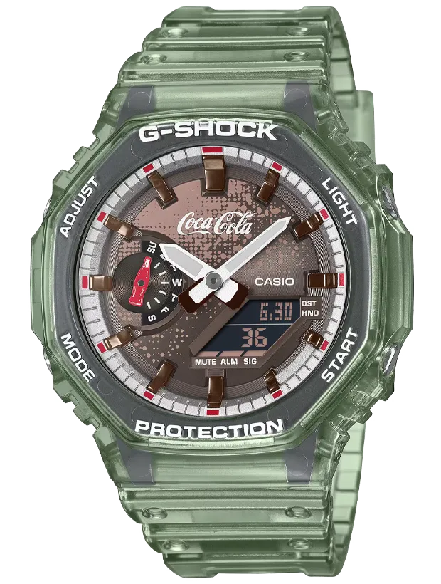 CASIO G-Shock 45.5mm Coca Cola Collaboration GA-2100CC-3AER, handla denna klocka online eller i butik hos klockmaster