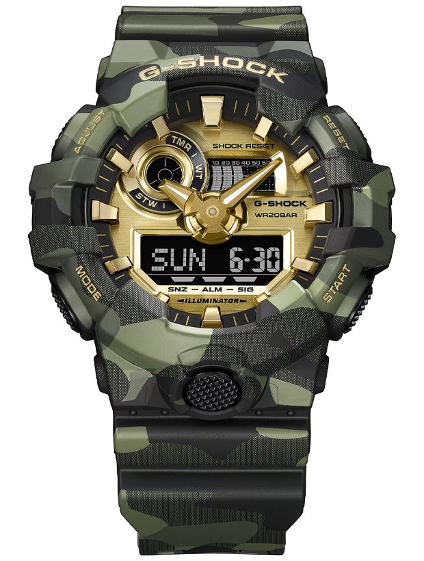 CASIO G-Shock Bold Camo 53.5mm GA-700CMG-3AER, klocka som du kan handla till bra pris hos oss på Klockmaster.