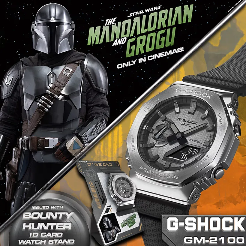 CASIO G-Shock Star Wars The Mandalorian™ & Grogu™ GM-2100-1AER-MAN, klocka som du kan handla till bra pris hos oss på Klockmaster.