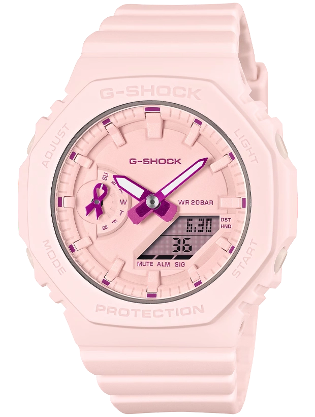 CASIO G-Shock 43mm Pink Ribbon GMA-S2100PR-4AER, handla denna klocka online eller i butik hos klockmaster