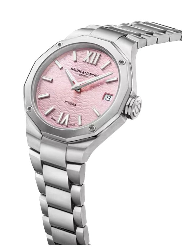 Baume and Mercier Riviera 33mm - Rosa Bandet M0A10812SE, klocka som du kan handla till bra pris hos oss på Klockmaster.