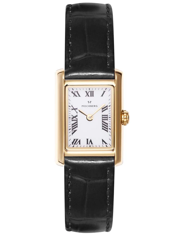 Mockberg Timeless Black Leather Gold 19x28mm MB0245, handla denna klocka online eller i butik hos klockmaster