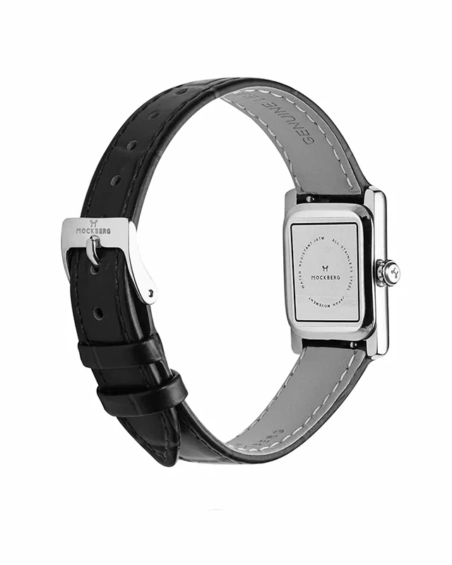 Mockberg Timeless Black Leather Silver 19mm, klocka som du kan handla till bra pris hos oss på Klockmaster.