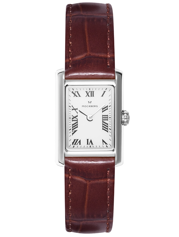Mockberg Timeless Brown Leather Silver 19x28mm MB0248, handla denna klocka online eller i butik hos klockmaster