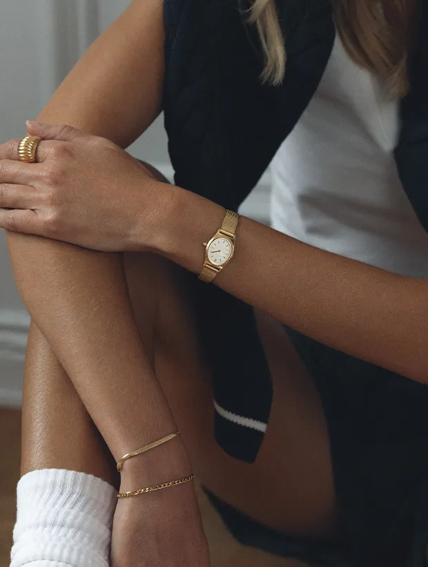 Mockberg Retro Mesh Gold 19mm MB0253, klocka som du kan handla till bra pris hos oss på Klockmaster.