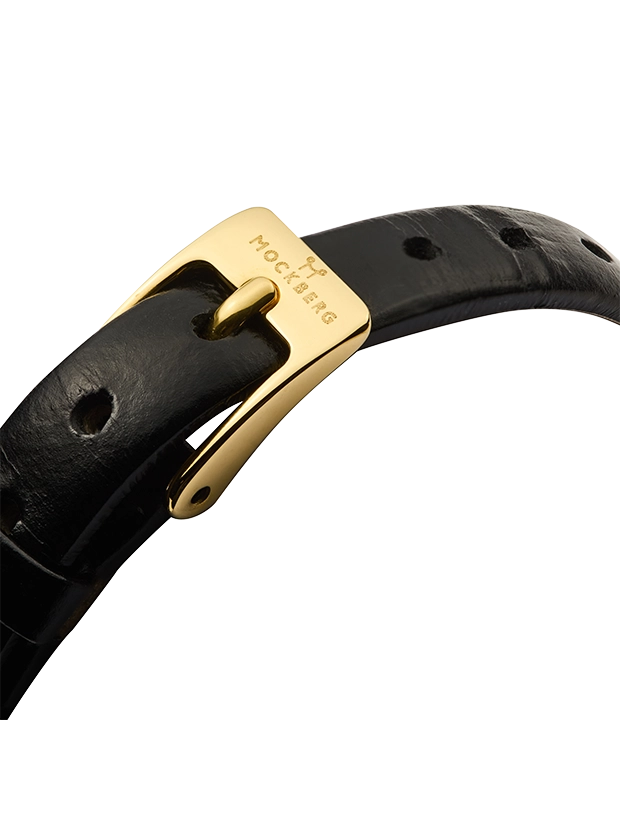 Mockberg Belle Oval Petite Leather Gold 18.5mm MB1412, klocka som du kan handla till bra pris hos oss på Klockmaster.
