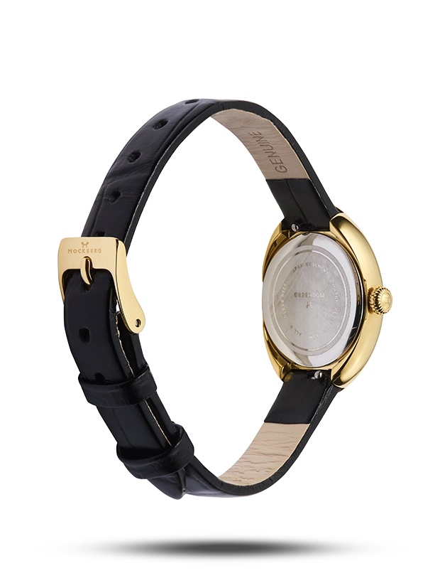 Mockberg Belle Oval Leather Gold 23mm MB1414, klocka som du kan handla till bra pris hos oss på Klockmaster.