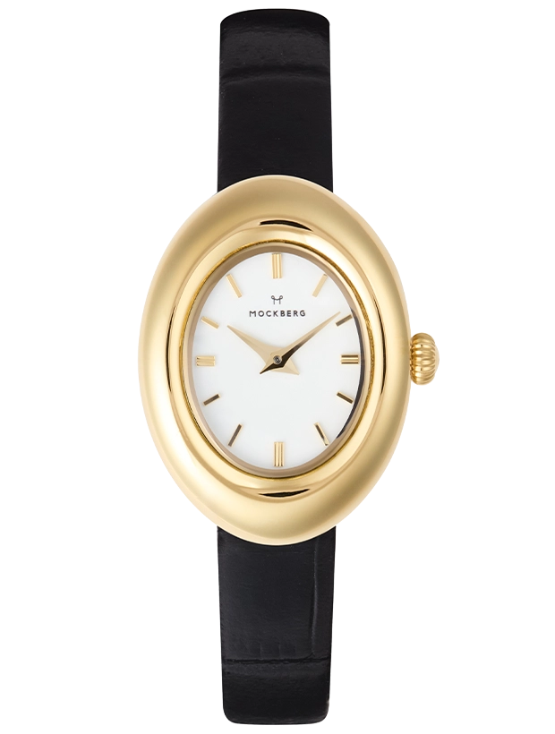 Mockberg Belle Oval Leather Gold 23mm MB1414, handla denna klocka online eller i butik hos klockmaster
