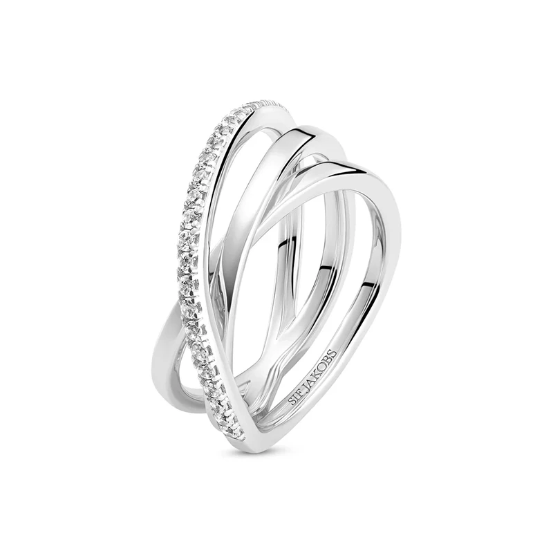 Ring Spirale Silver 18,5mm Sif Jakobs SJ-R2590-CZ-58, klocka som du kan handla till bra pris hos oss på Klockmaster.
