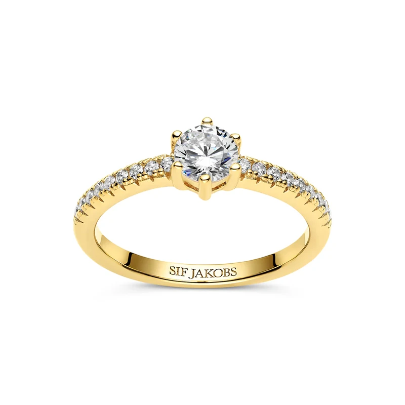 Ring Ellera Uno Grande Guld 17,2mm Sif Jakobs SJ-R42282-CZ-YG-54, handla denna klocka online eller i butik hos klockmaster