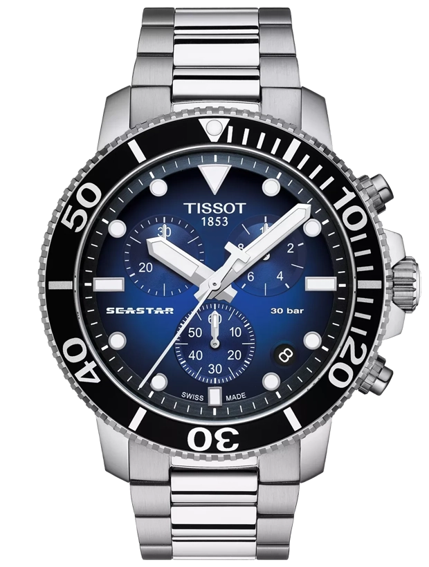TISSOT Seastar 1000 Chronograph 45mm T1204171104101, handla denna klocka online eller i butik hos klockmaster