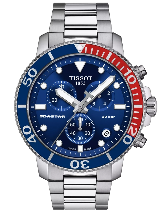 TISSOT Seastar 1000 Chronograph 45mm T1204171104103, handla denna klocka online eller i butik hos klockmaster