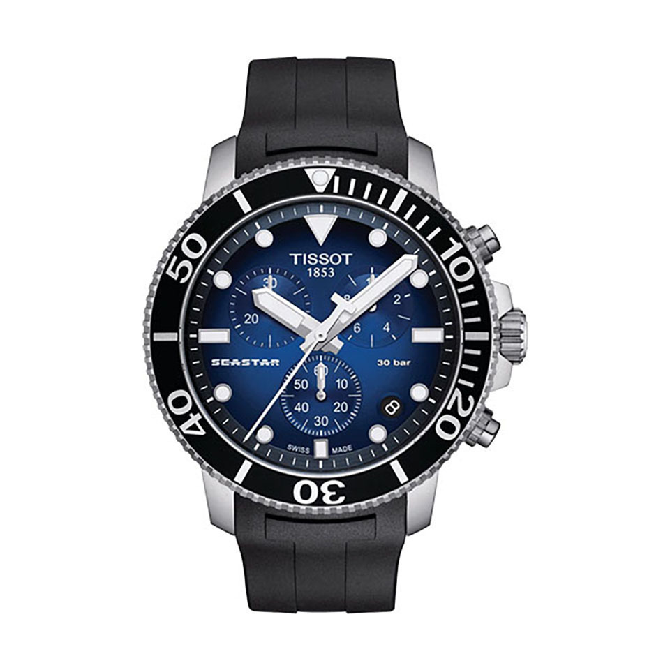 TISSOT Seastar 1000 Chronograph 45mm T1204171704100, handla denna klocka online eller i butik hos klockmaster