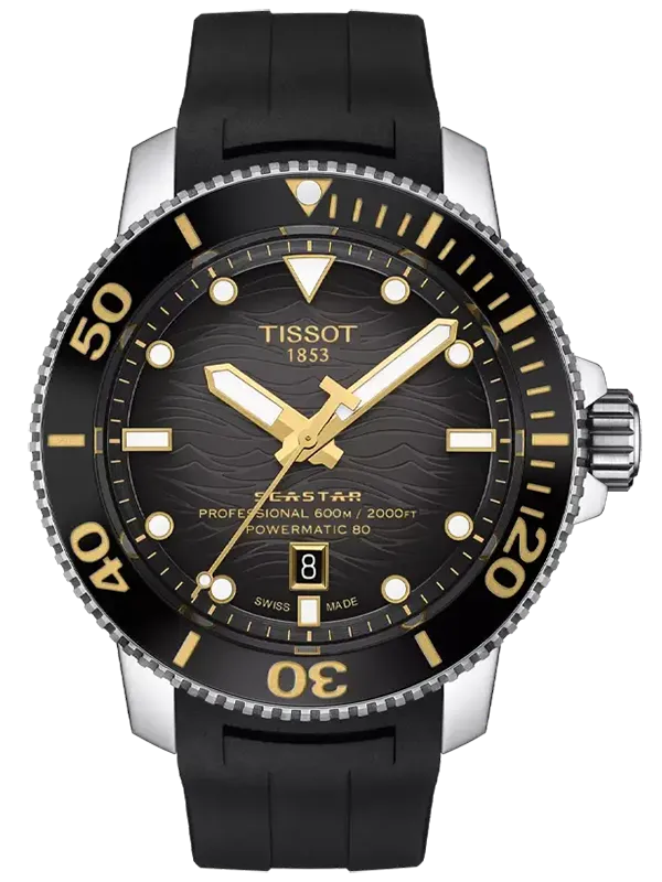 TISSOT Seastar 2000 Powermatic 80 46mm T1206071744101, handla denna klocka online eller i butik hos klockmaster